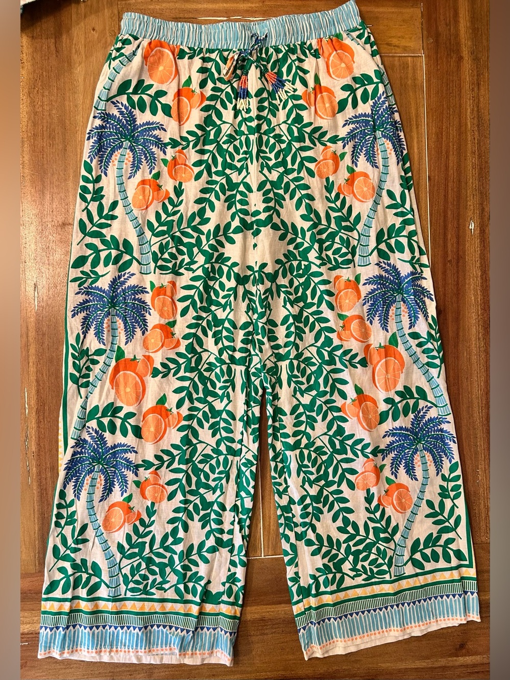 Tropical Orange Palm Two-Piece Set. C&C California. Large. - Picture 7 of 10